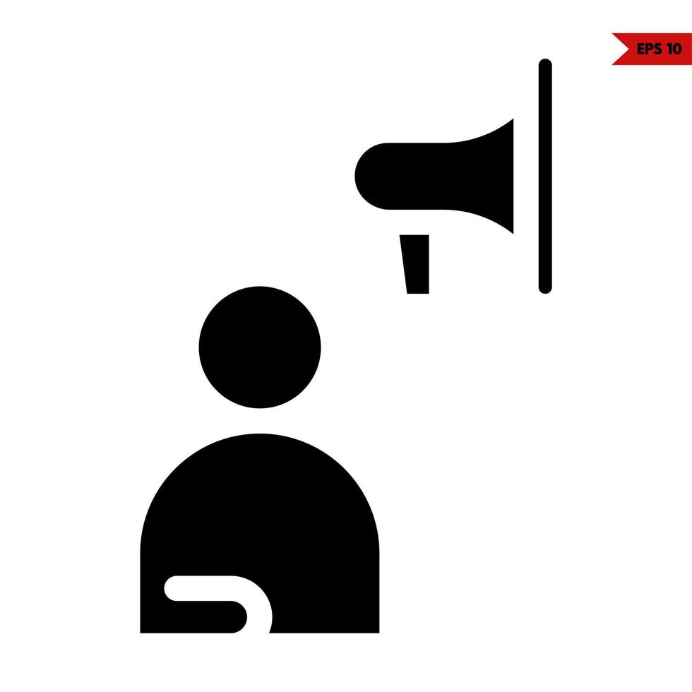 person with megaphone glyph iccon vector