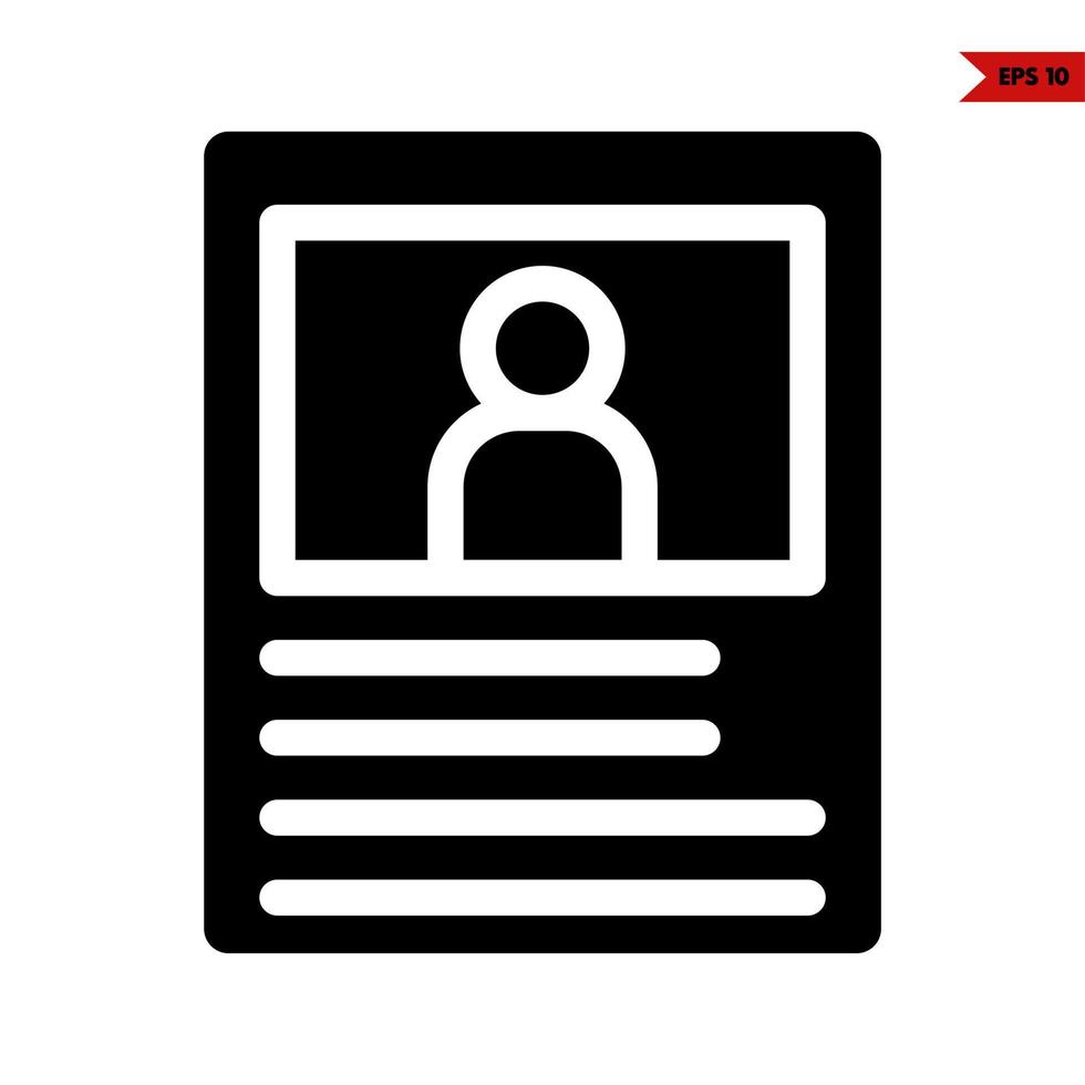 person in paper document glyph icon vector