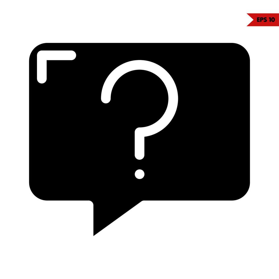 question mark in speech bubble glyph icon vector