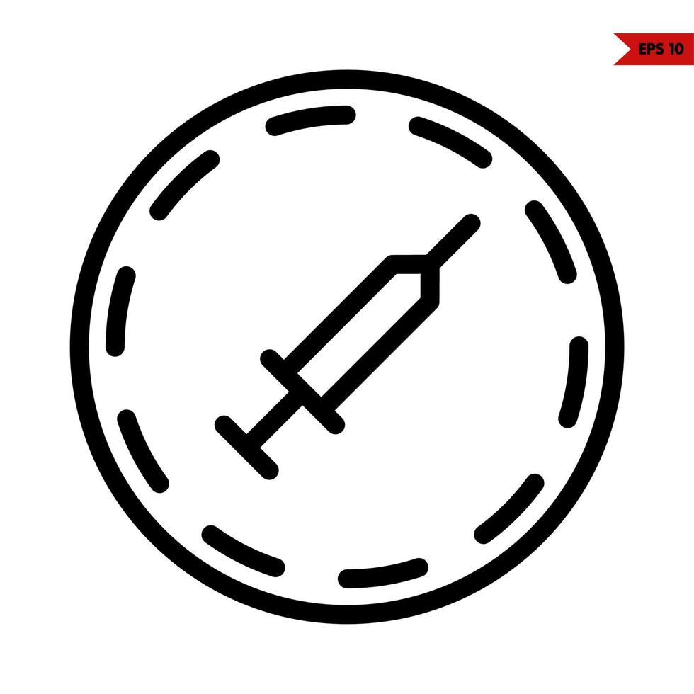 injection in button line icon vector