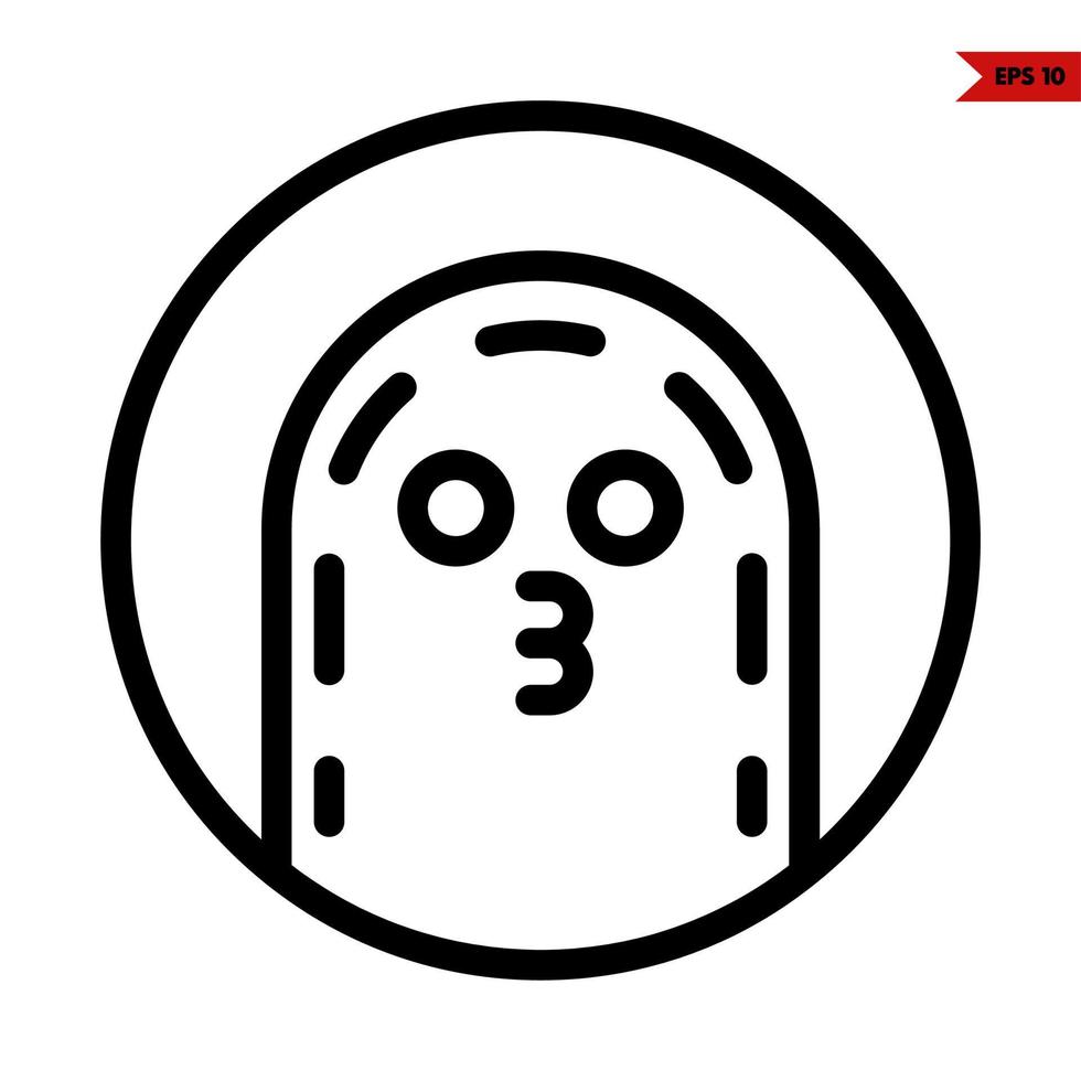 emoticon line icon vector