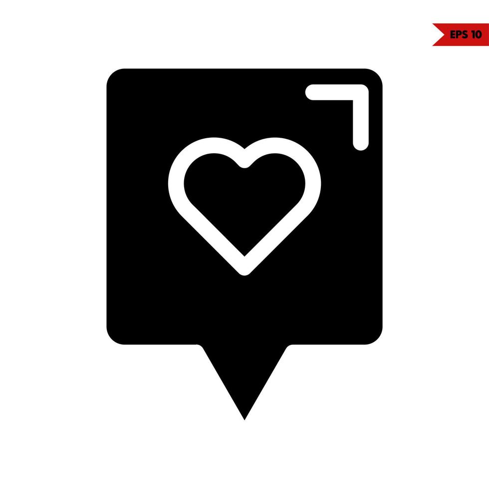 heart in space bubble glyph icon vector