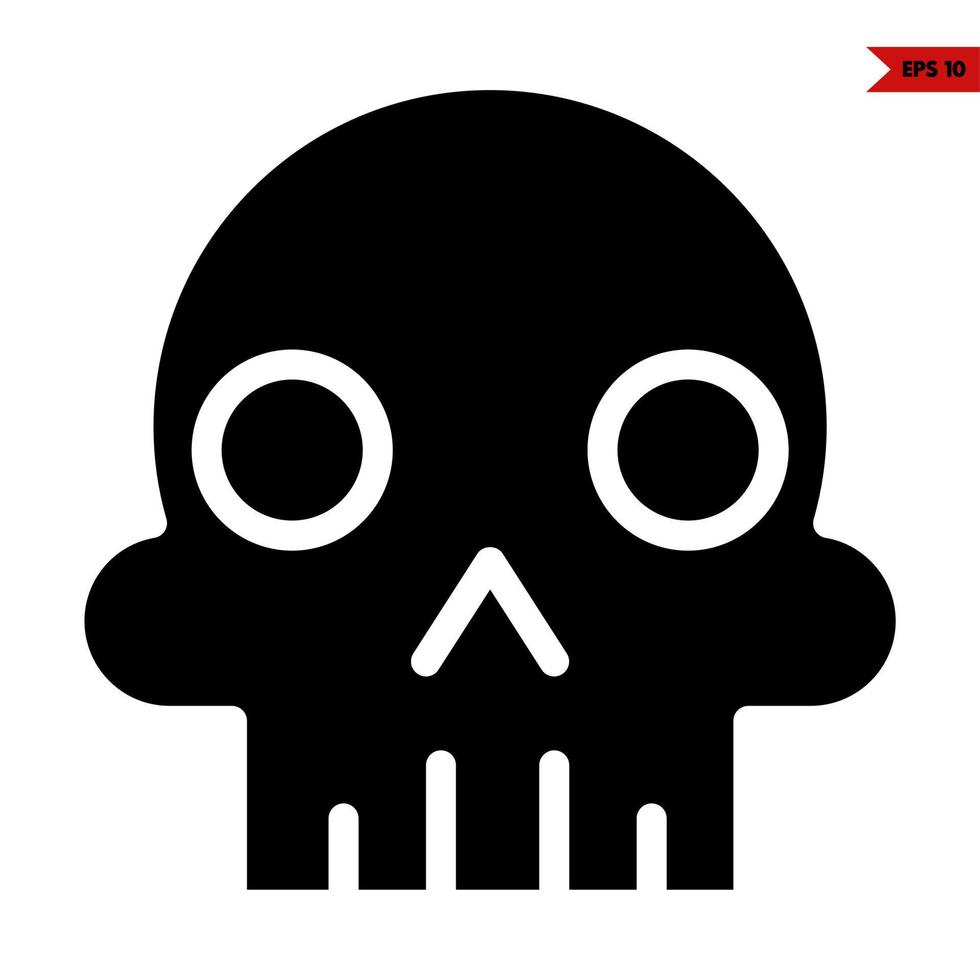 skull  glyph icon vector