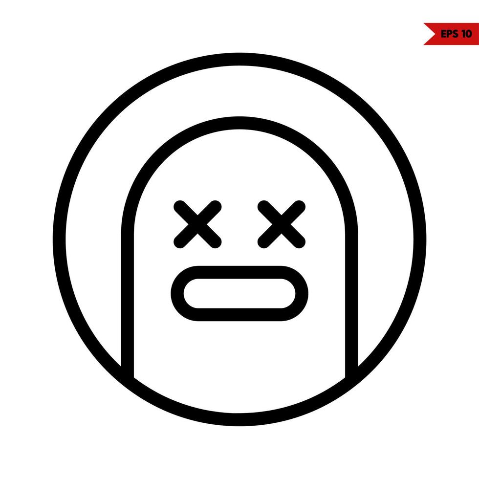 emoticon sticker line icon vector