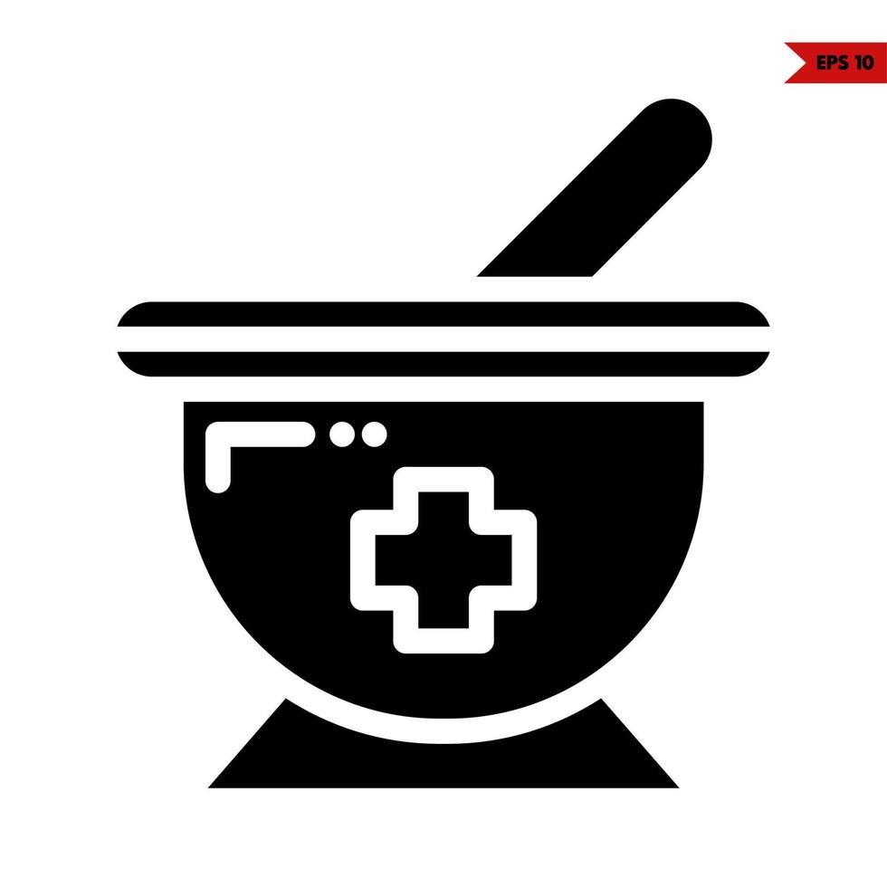 medicine in bowl glyph icon vector