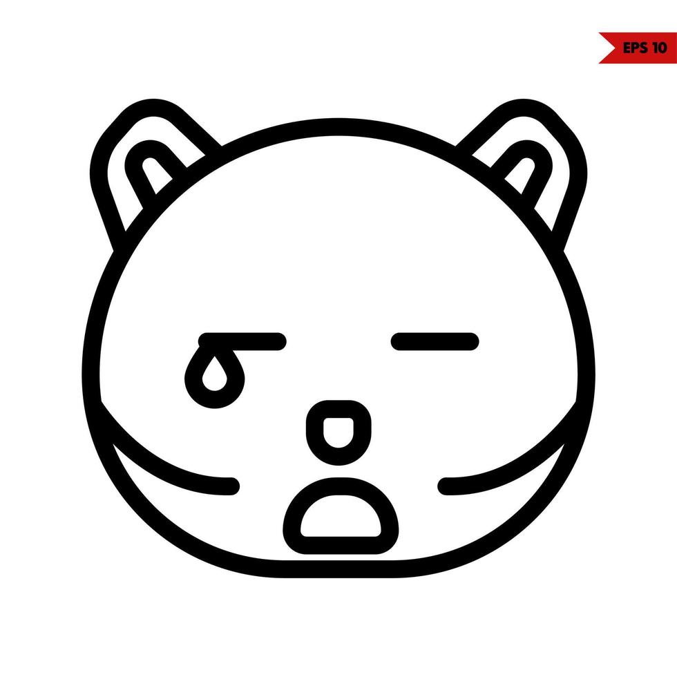 emoticon sticker line icon vector