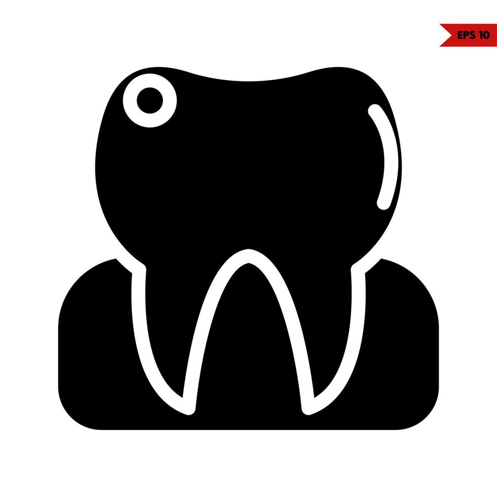 tooth glyph icon vector