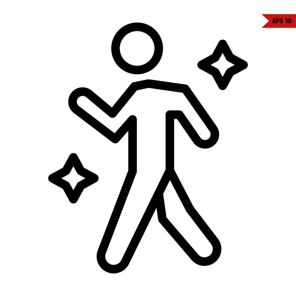 person with sparkle line icon vector