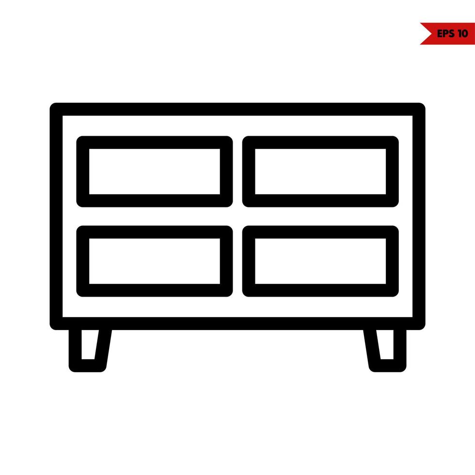 drawer  line icon vector