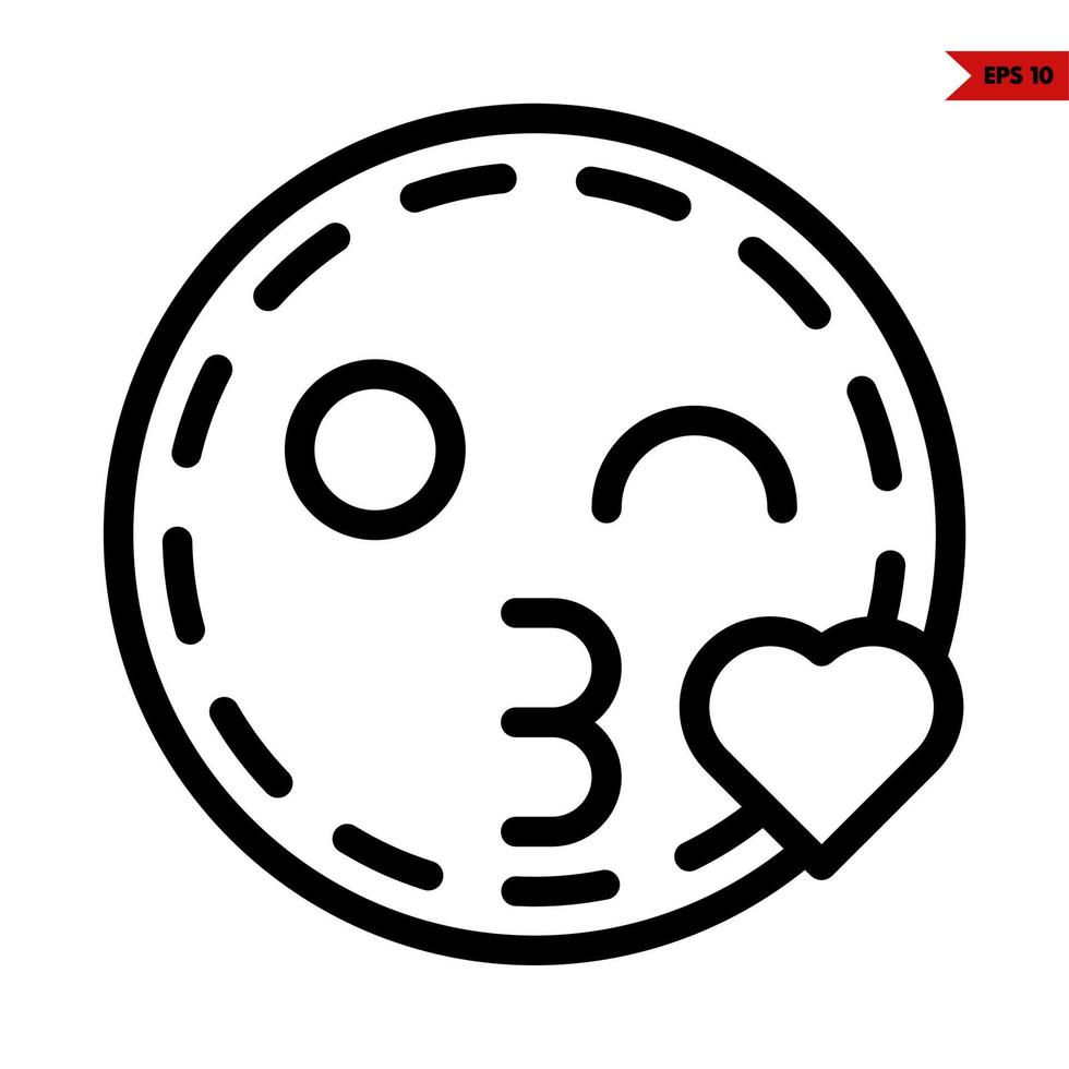 emoticon sticker message line icon vector