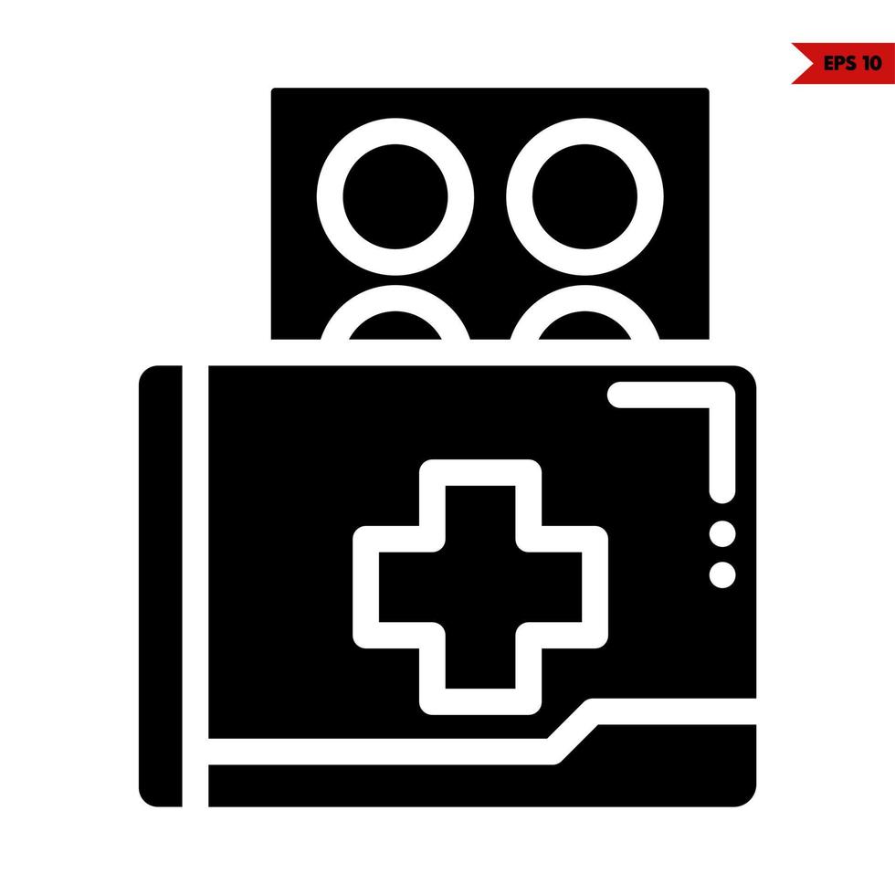 drug in package glyph icon vector