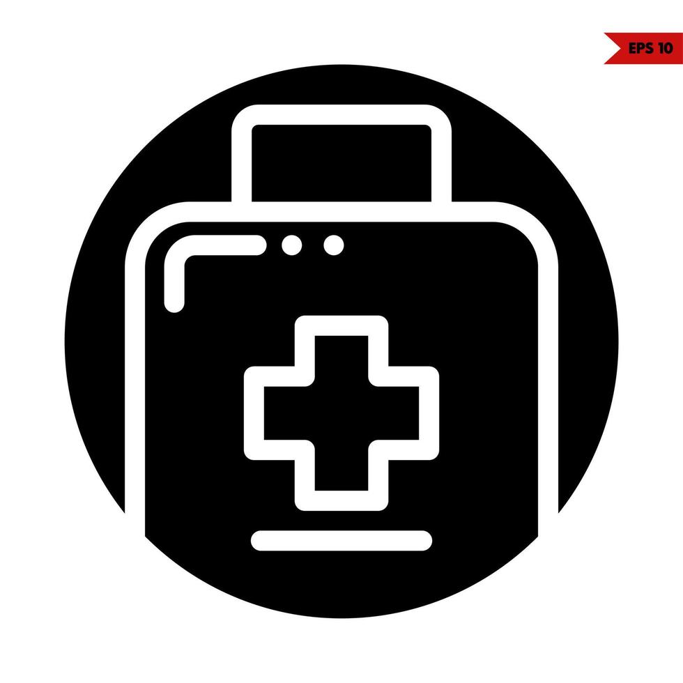 medicine in  showcase in button glyph icon vector