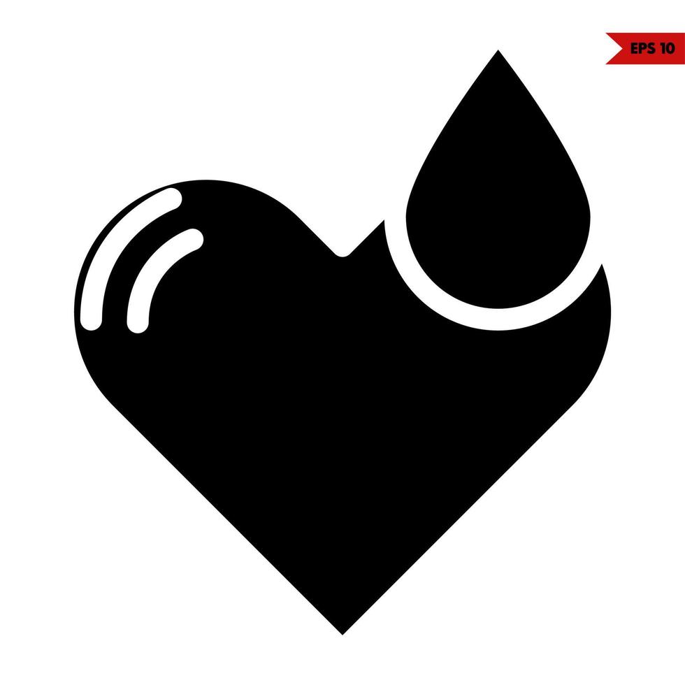 heart  with blood glyph icon vector