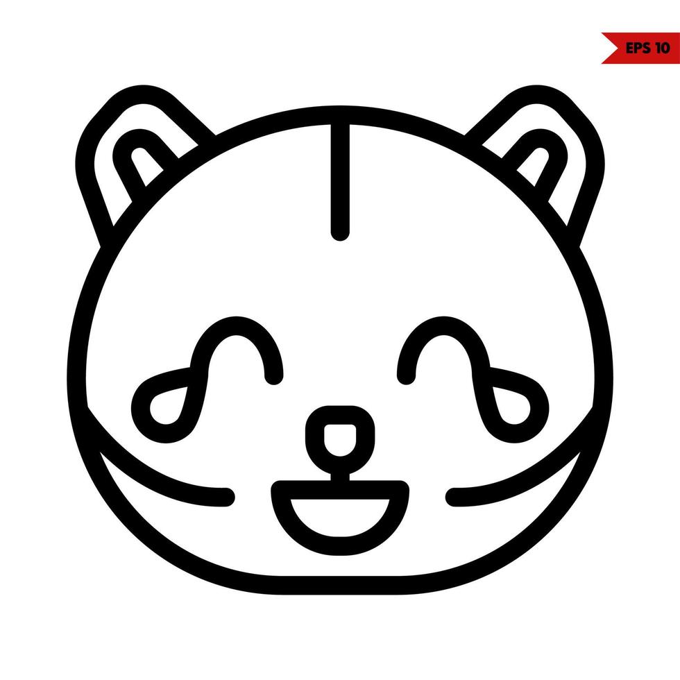 emoticon bear line icon vector