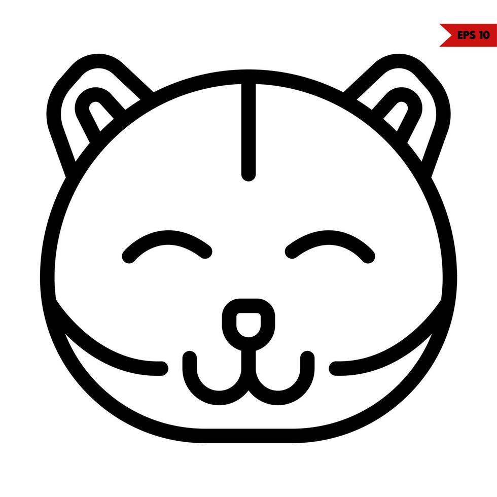 emoticon bear line icon vector