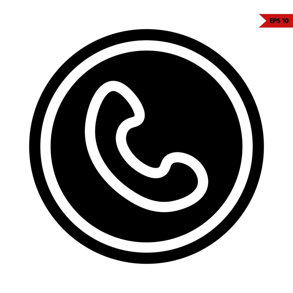 cell phone in button glyph icon vector