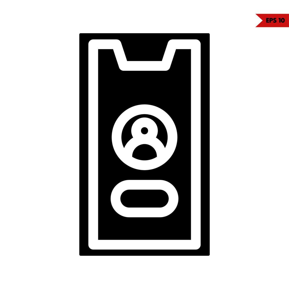 person in screen mobile phone glyph icon vector