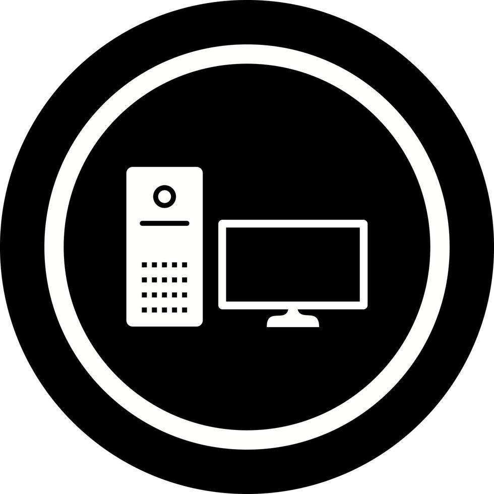 icono de vector de computadora único