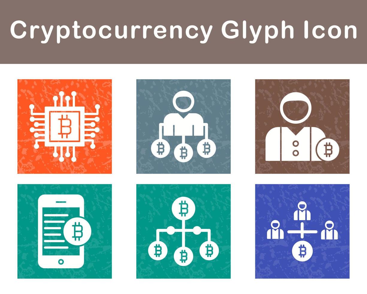 Bitcoin And Cryptocurrency Vector Icon Set
