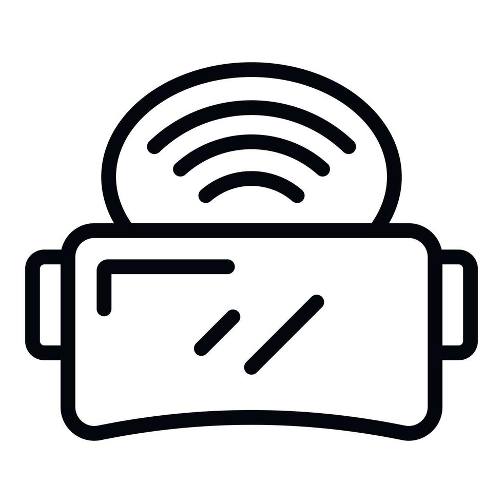 Wifi vr headset icon outline vector. 3D reality vector