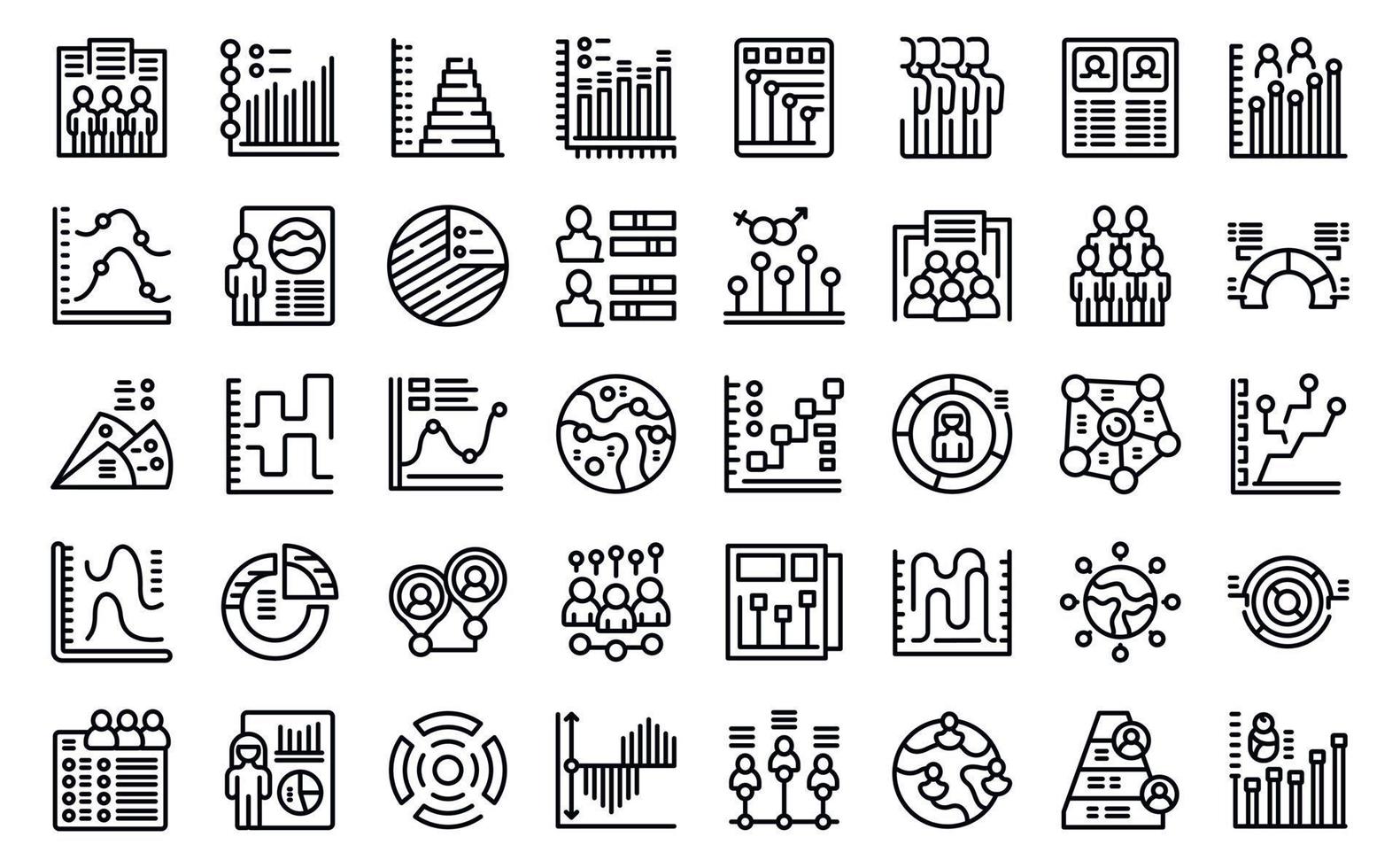 Demographer icons set outline vector. Age human vector