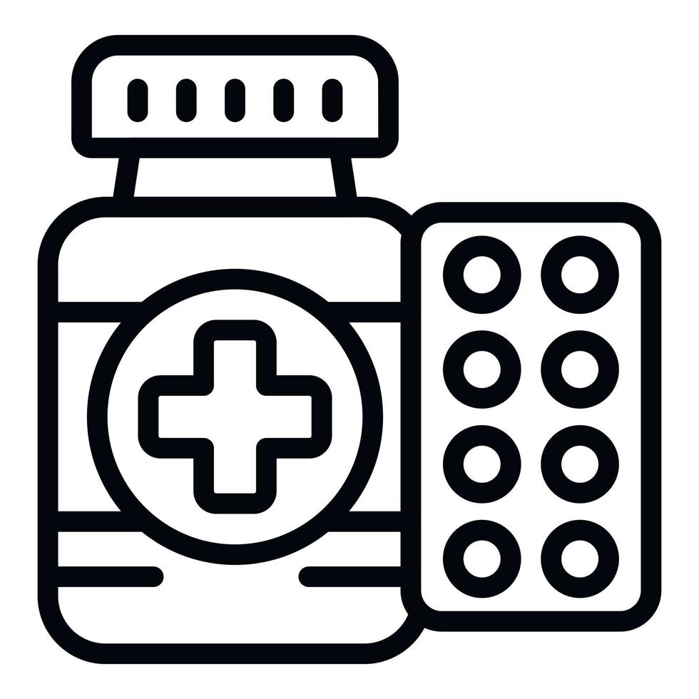 Medicine pills icon outline vector. Heart cardiac vector