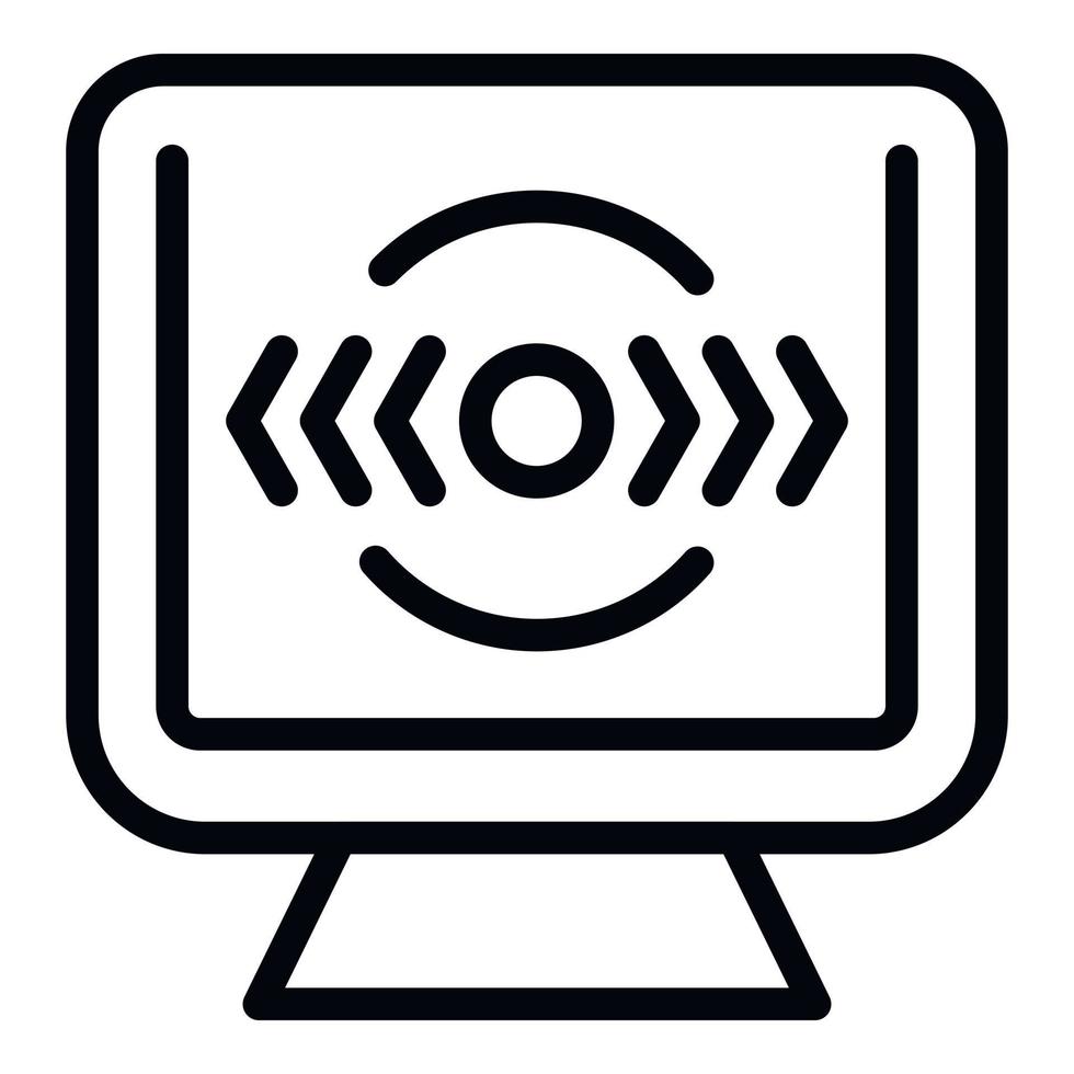 Computer vr icon outline vector. Virtual tour vector