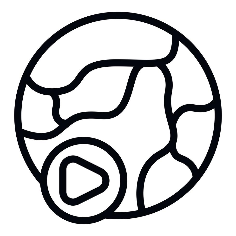 Planet vr tour icon outline vector. 3D reality vector