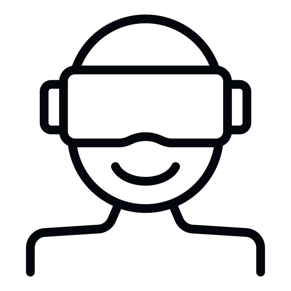 Vr headset icon outline vector. 3D reality vector