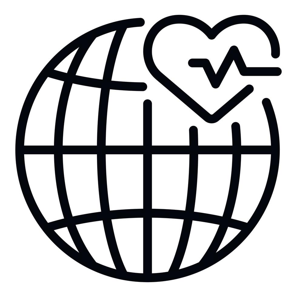 Global cardiac surgeon icon outline vector. Medical disease vector