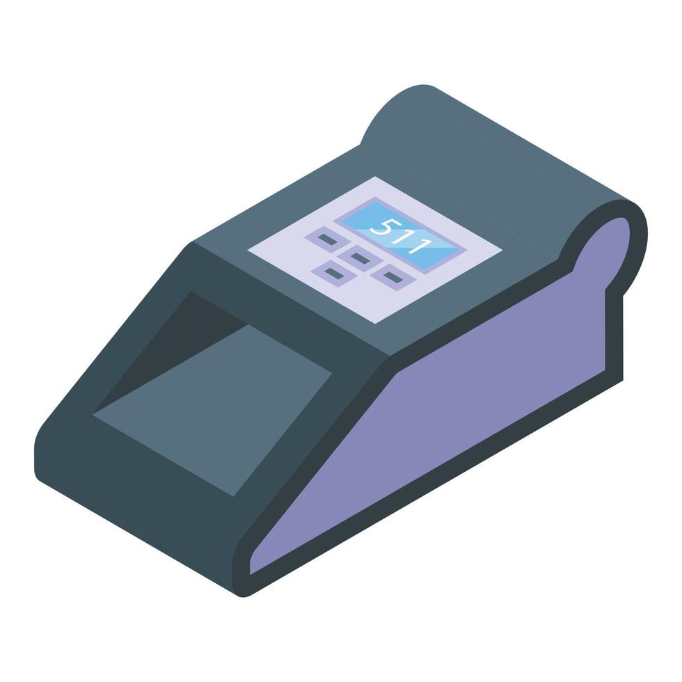 Machine currency detector icon isometric vector. Money cash vector