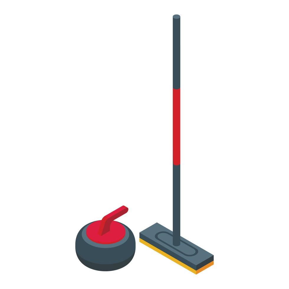 Curling sport icon isometric vector. Ice rink vector