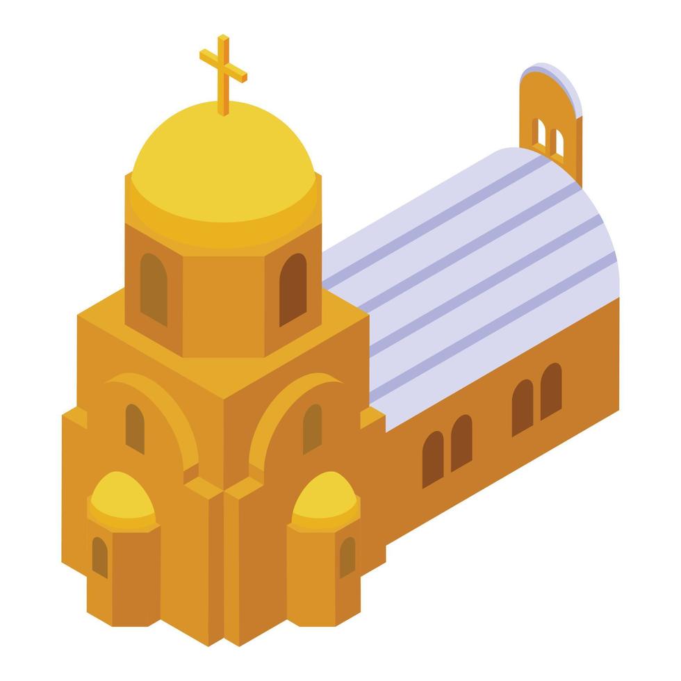 Jordán Iglesia icono isométrica vector. nacional viaje vector