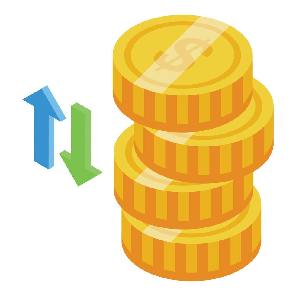 Coin trade icon isometric vector. Money barter vector