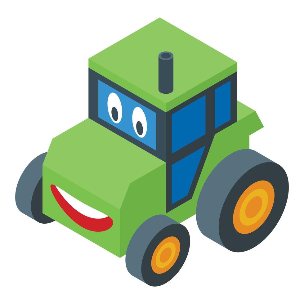 Rc tractor icon isometric vector. Radio toy vector