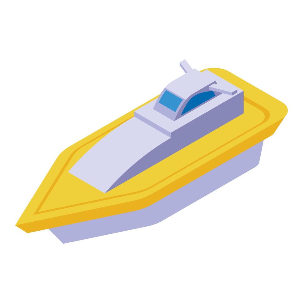 velocidad barco icono isométrica vector. rc juguete vector