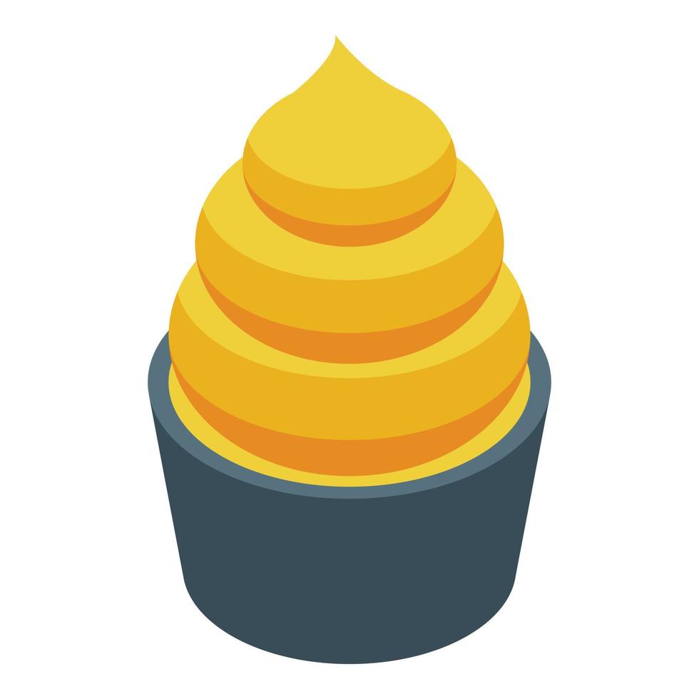 Icing nozzles cupcake icon isometric vector. Cake bag vector