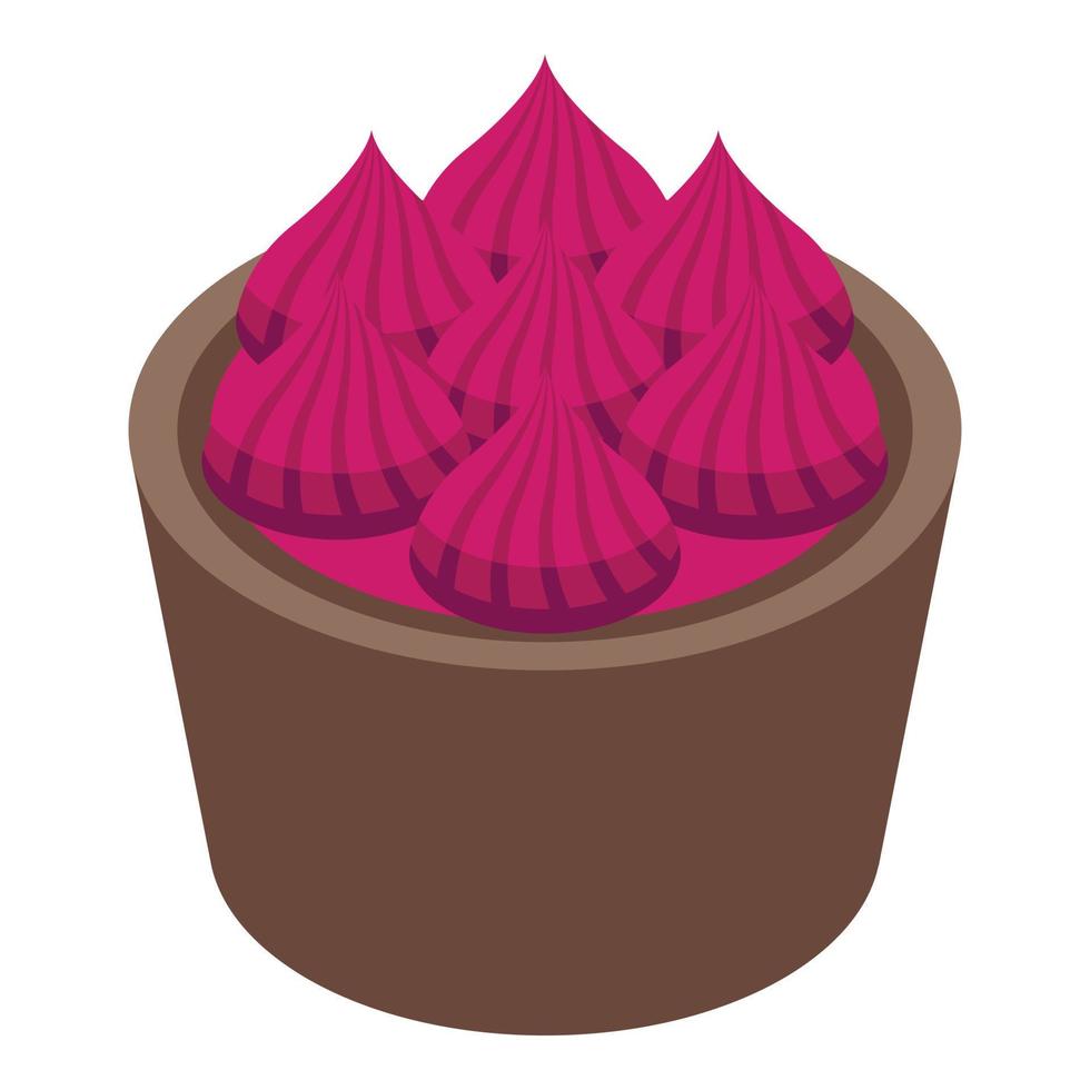 Icing nozzles cup icon isometric vector. Cake bag vector