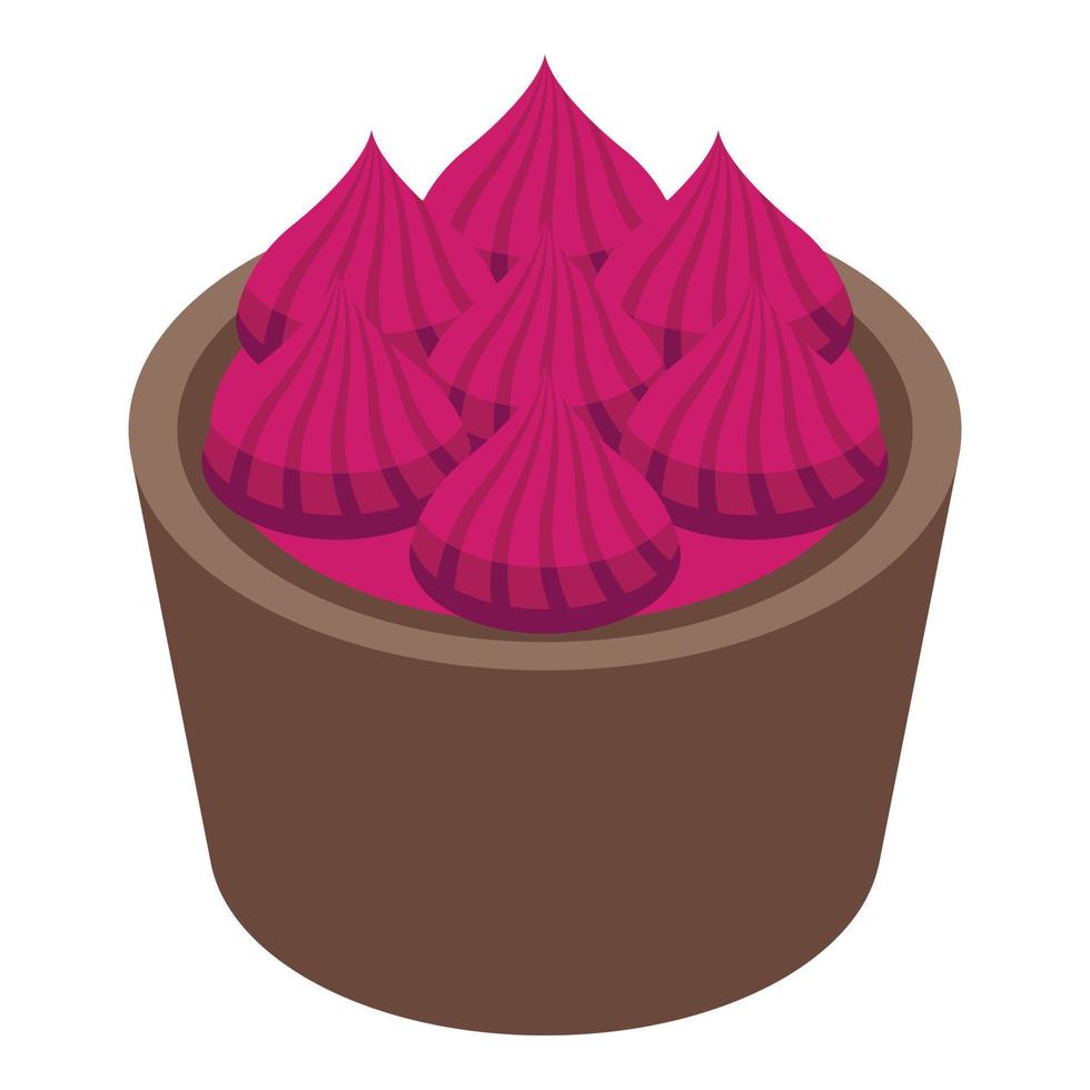 Icing nozzles cup icon isometric vector. Cake bag vector