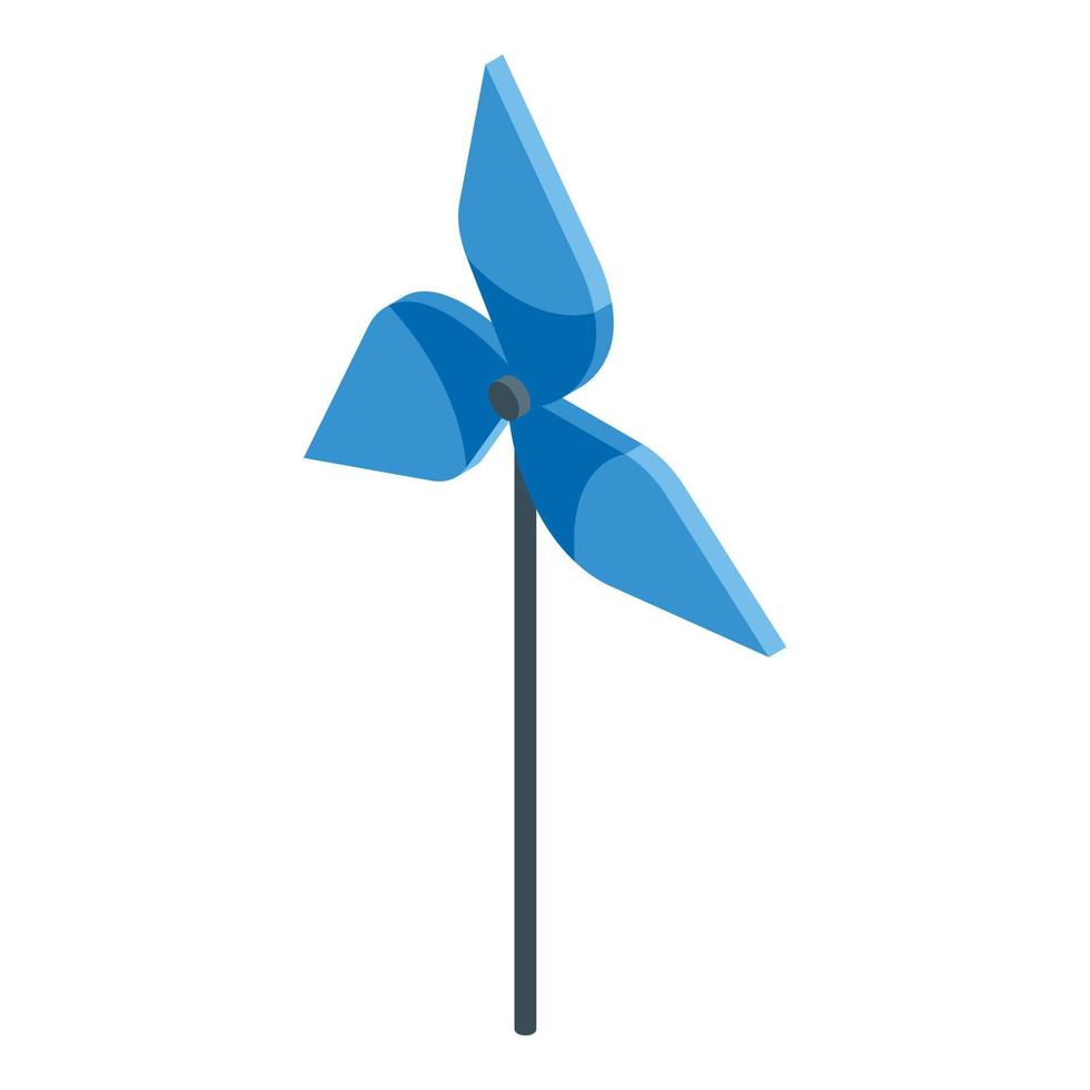 Blue pinwheel icon isometric vector. Weather vane vector