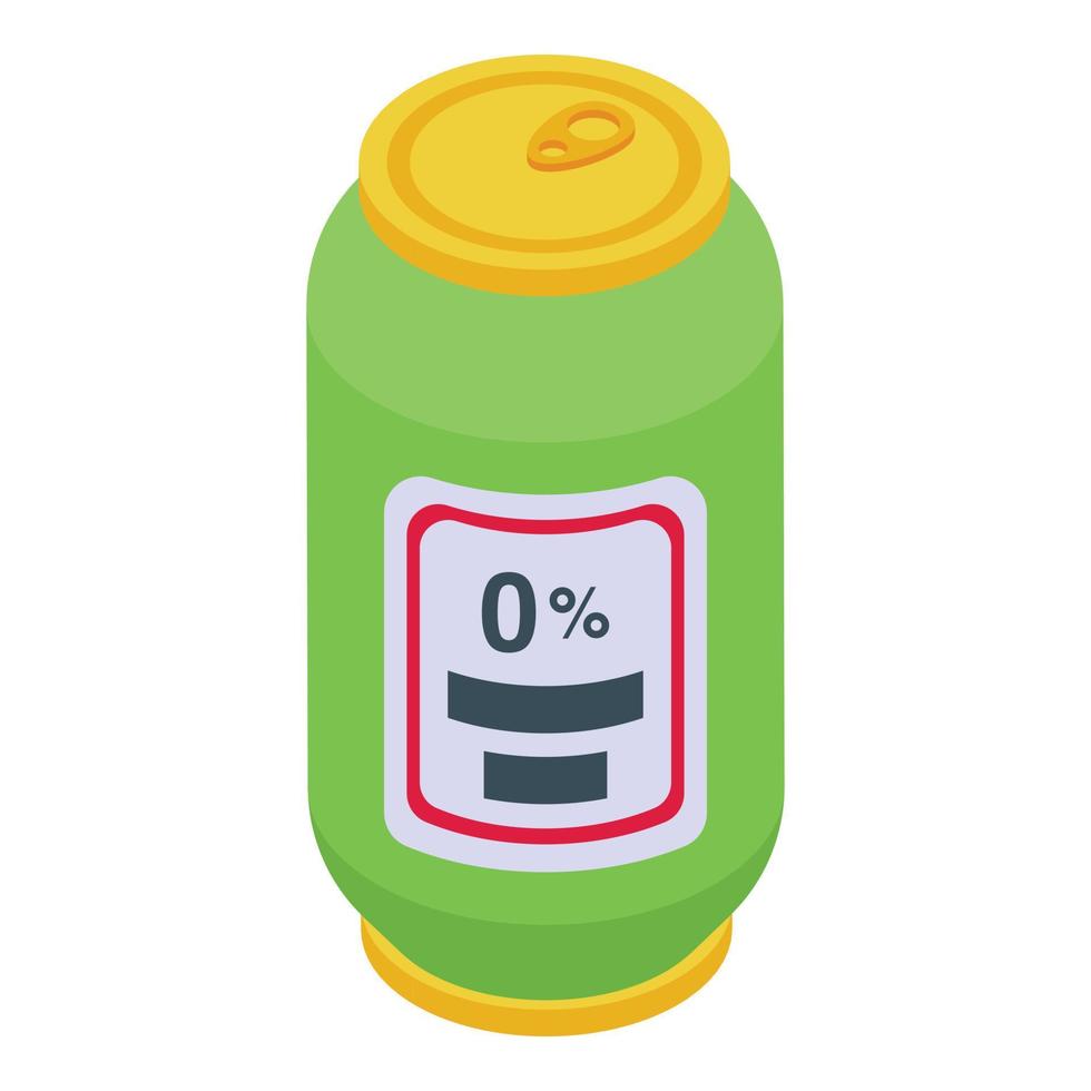 Nonalcoholic beer tin can icon isometric vector. Glass drink vector