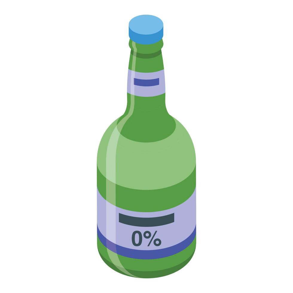 Nonalcoholic beer glass icon isometric vector. Bottle beverage vector