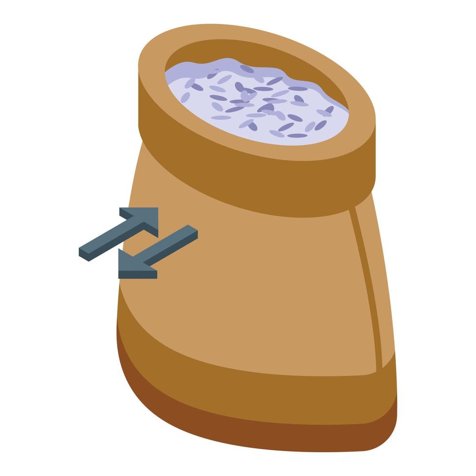 Barter rice sack icon isometric vector. Money evolution vector