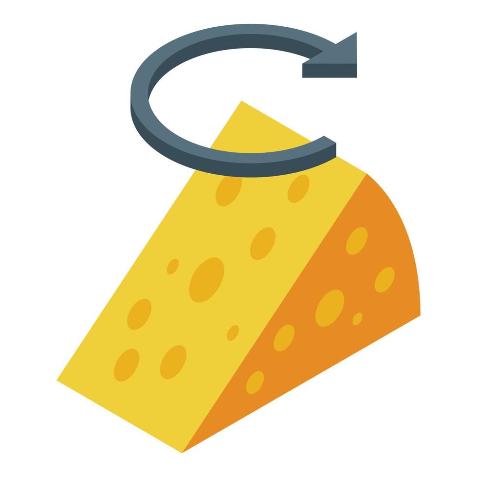 comercio queso icono isométrica vector. dinero permuta vector