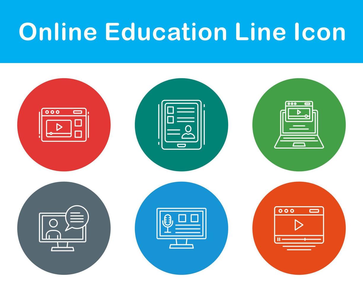 Online Education Vector Icon Set