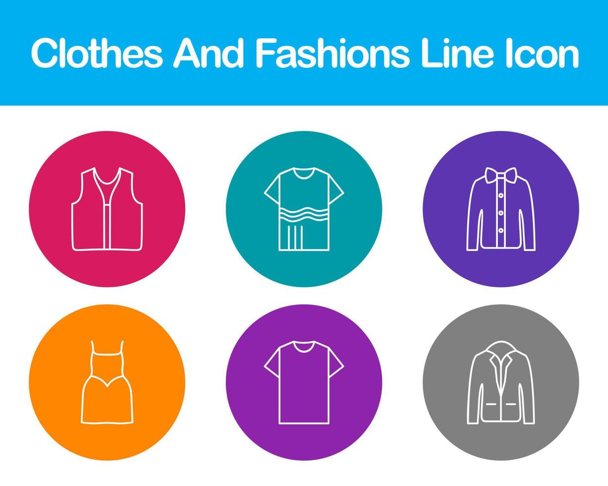 Clothes And Fashions Vector Icon Set