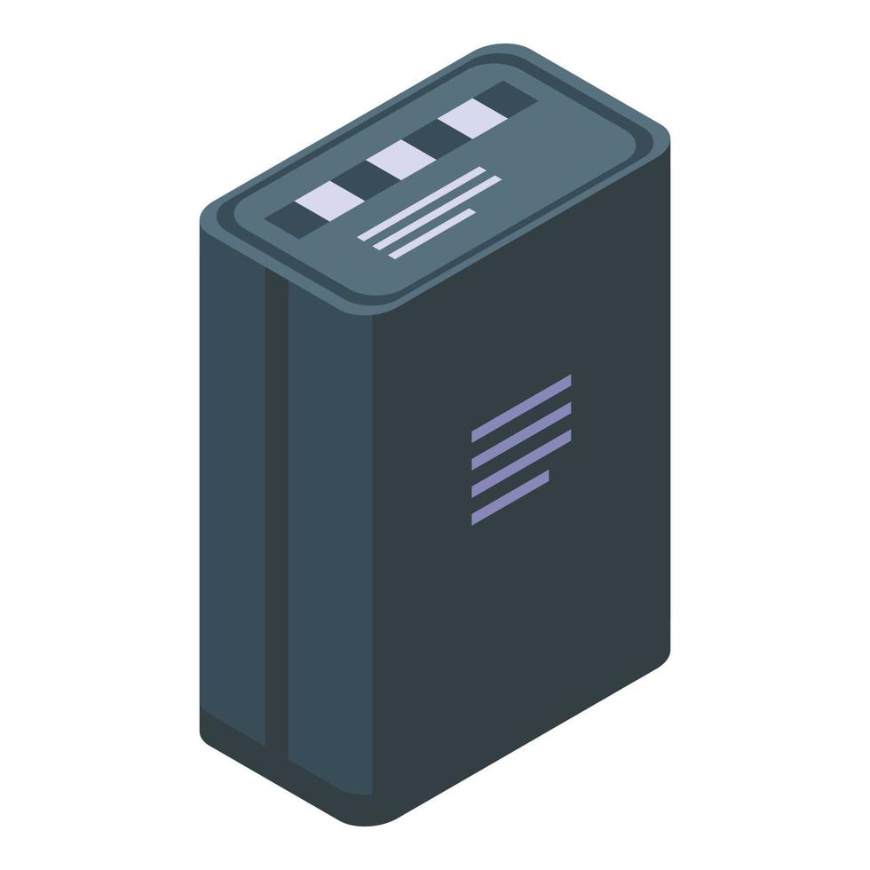 Camera battery icon isometric vector. Full energy vector
