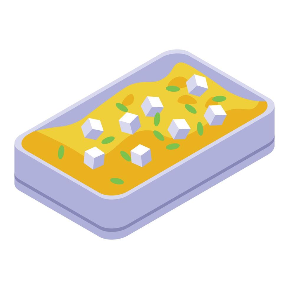 Cake chives icon isometric vector. Fresh spring vector