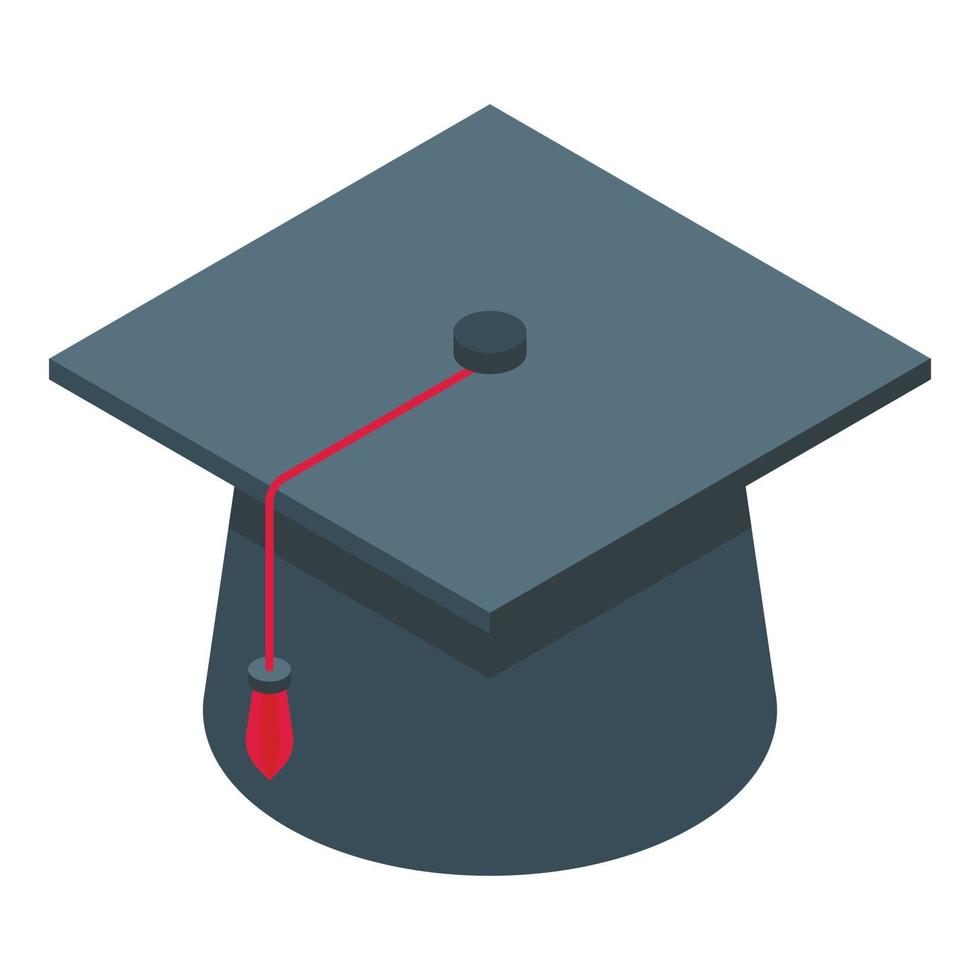 Academy hat icon isometric vector. Diploma graduate vector