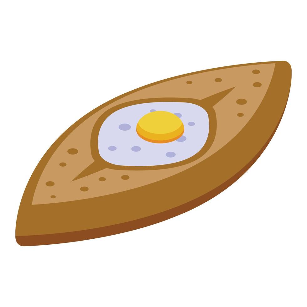 huevo comida plato icono isométrica vector. un pan almuerzo vector